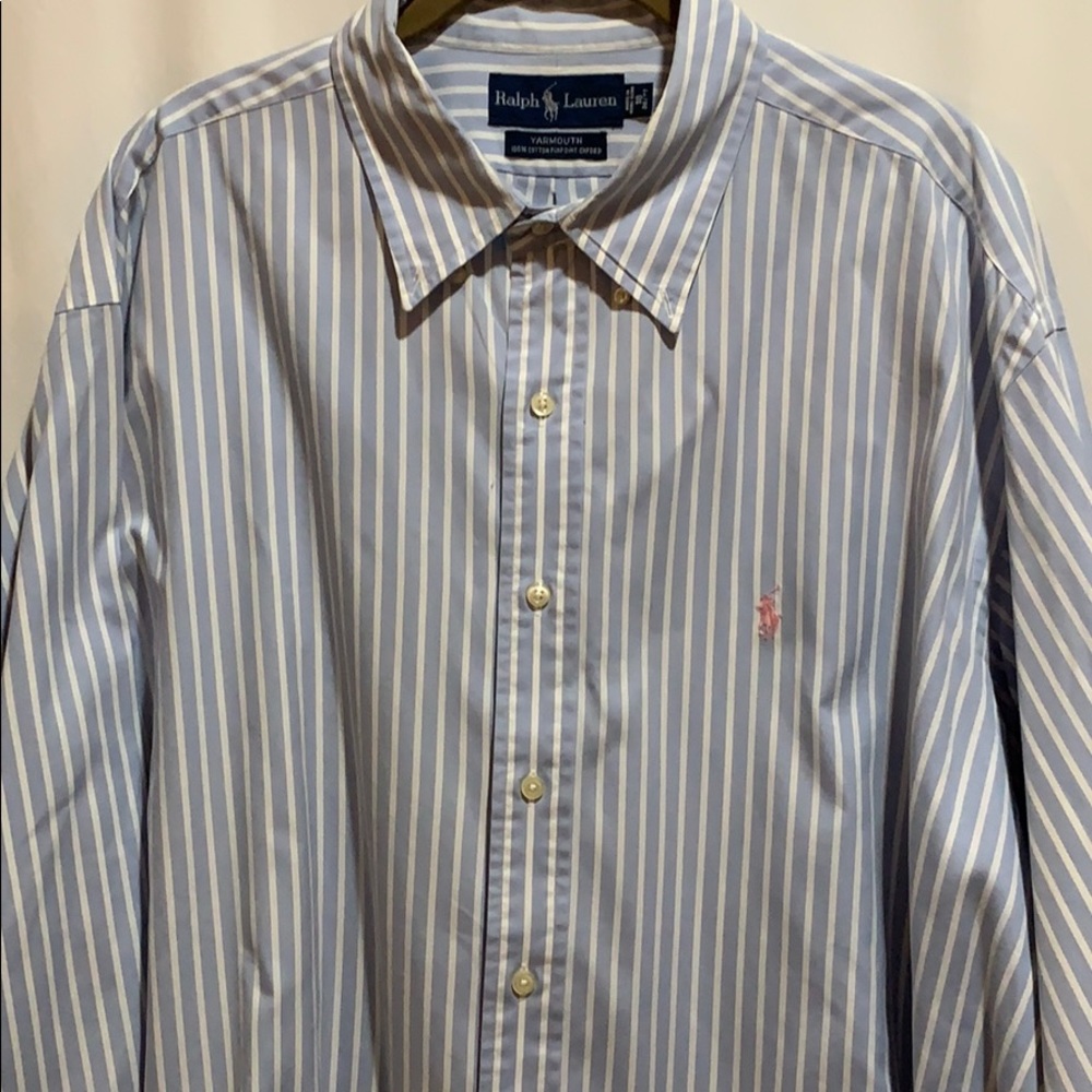 RALPH LAUREN YARMOUTH SHIRT SZ 18 blu/wht STRIPE